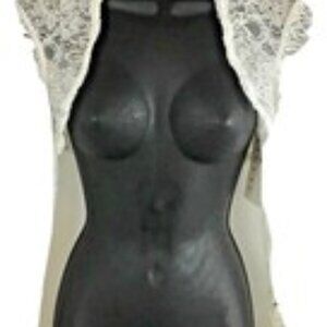 RARE Find! MISS ELLIETTE Vintage 1970s White Lace Rhinestone Bridal Bolero NWT